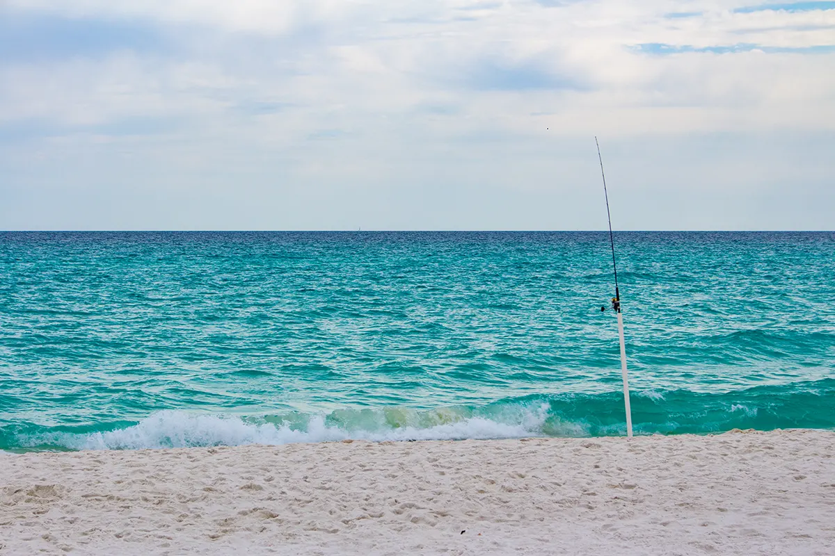 Fishing Pole on Beach | Furnace Repair in Pensacola | Emerald Coast Air Conditioning and Heating | AirConditioningRepairPensacola.com