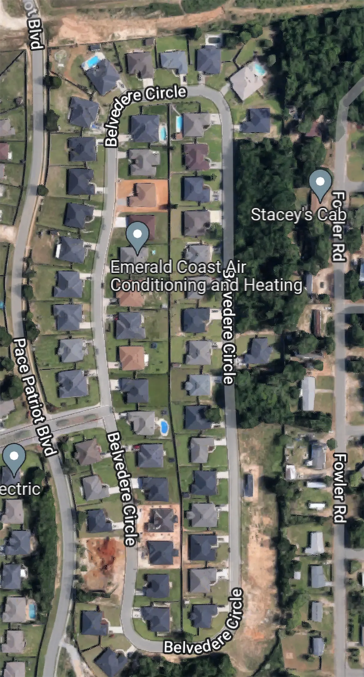 Map of Street Emerald is on | Air Conditioning Repair in Santa Rosa County FL | Emerald Coast Air Conditioning and Heating | AirConditioningRepairPensacola.com